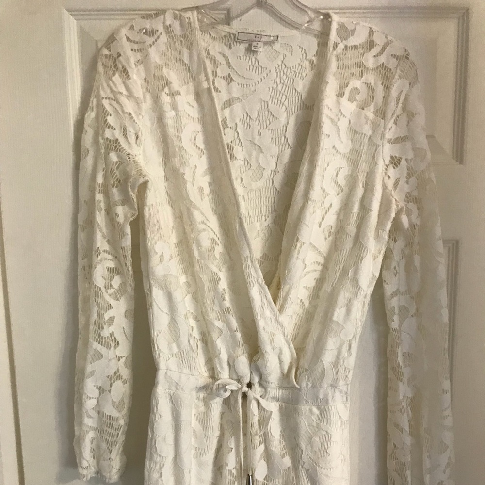 R+J Couture White Lace Romper size small